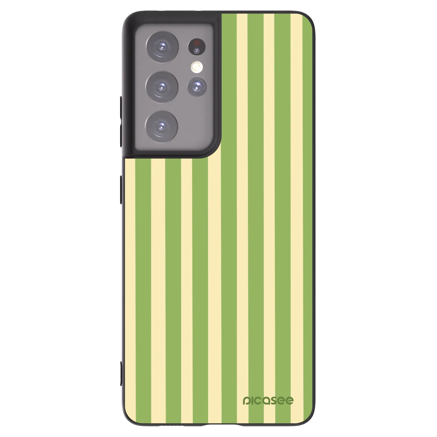 Picasee silikonový černý obal pro Samsung Galaxy S21 Ultra 5G G998B - Lines Matcha