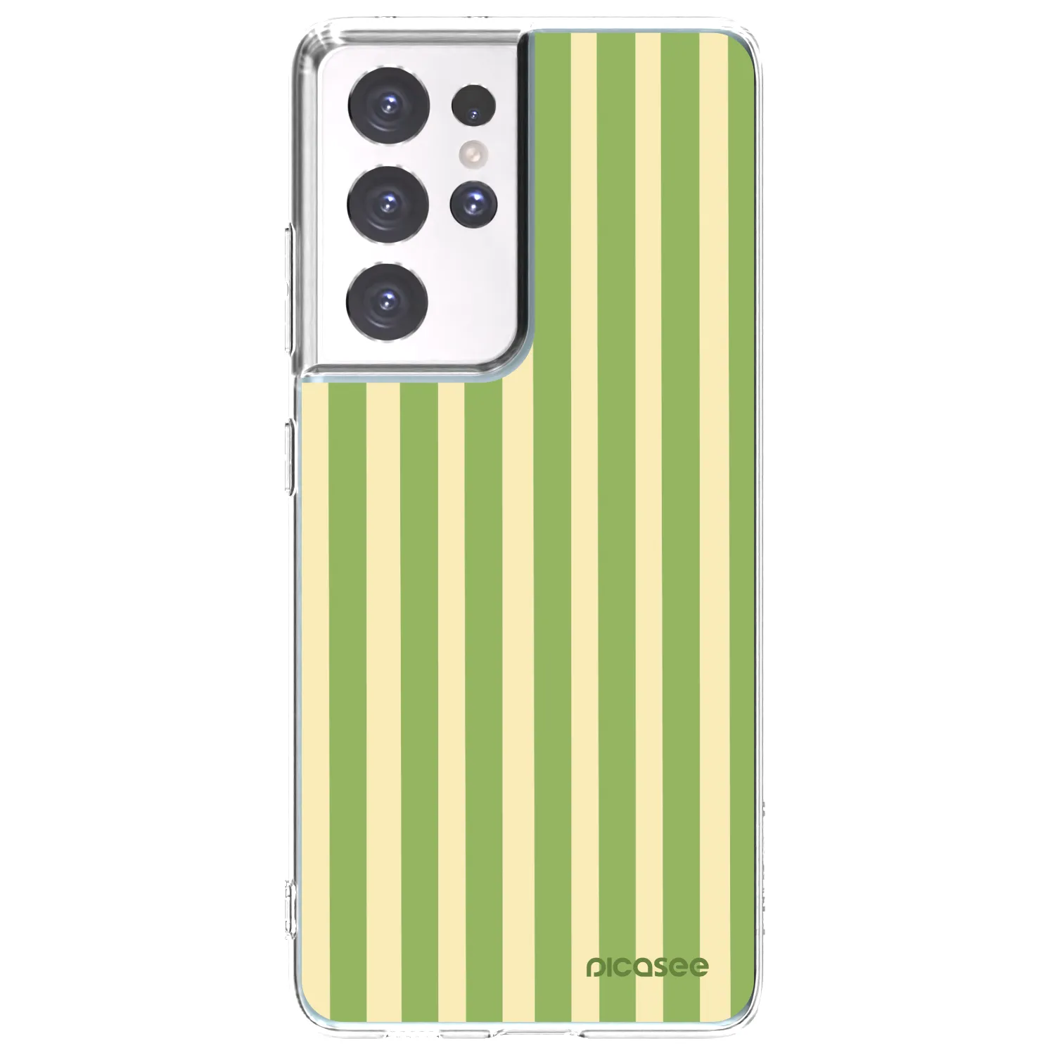 Picasee silikonový průhledný obal pro Samsung Galaxy S21 Ultra 5G G998B - Lines Matcha