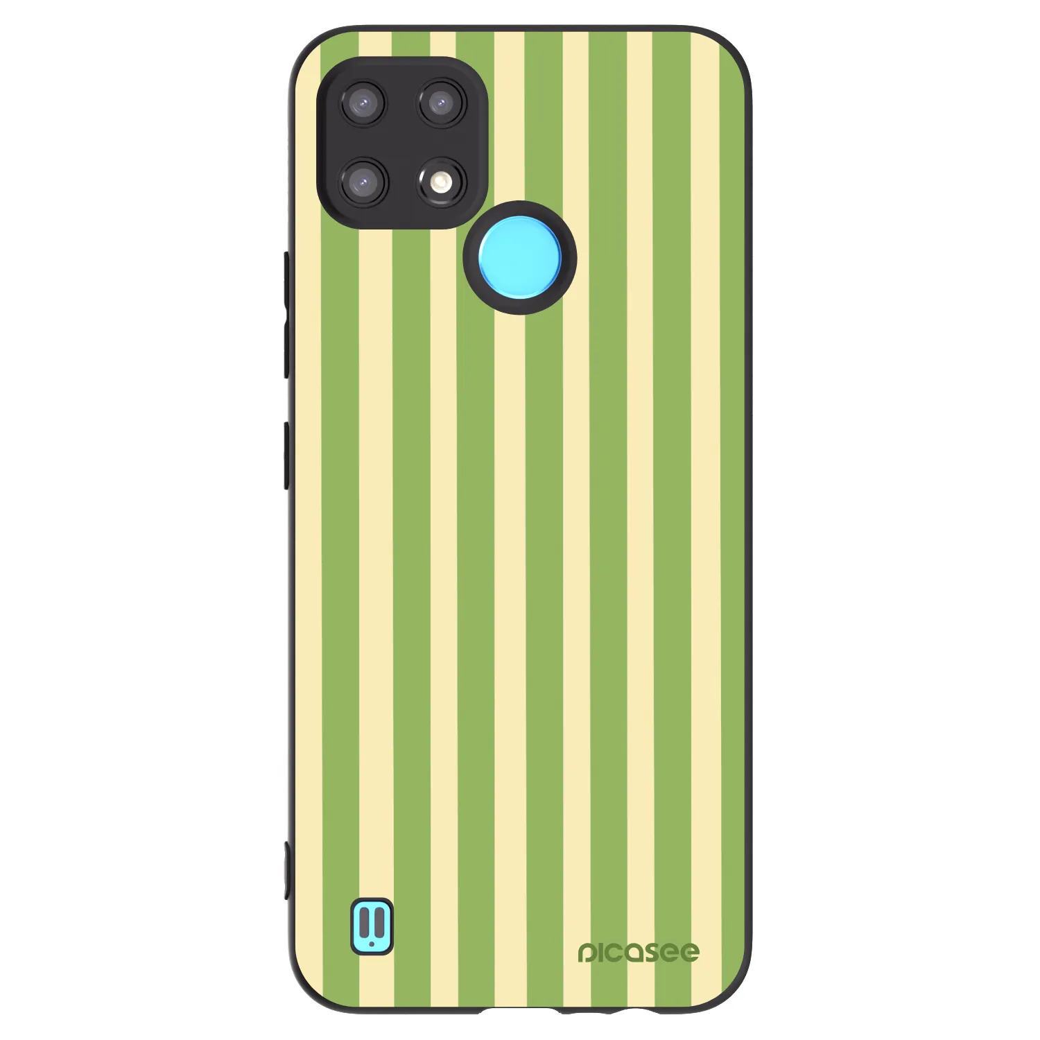 Picasee silikonový černý obal pro Realme C21 - Lines Matcha