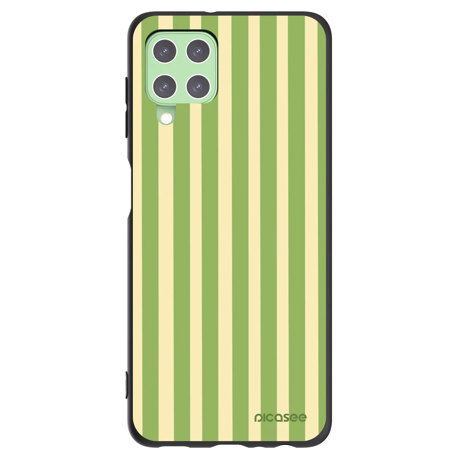 Picasee silikonový černý obal pro Samsung Galaxy A22 A225F 4G - Lines Matcha