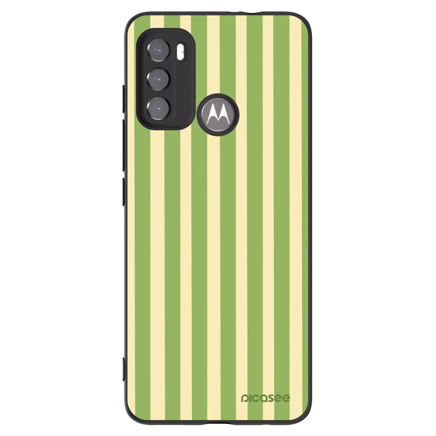 Picasee silikonový černý obal pro Motorola Moto G60 - Lines Matcha