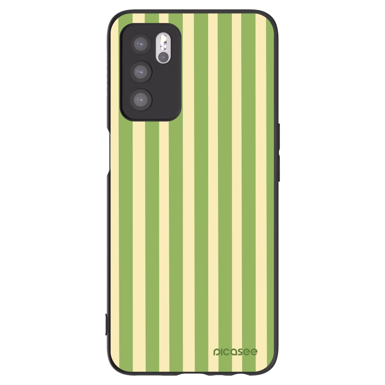 Picasee silikonový černý obal pro OPPO A16 - Lines Matcha
