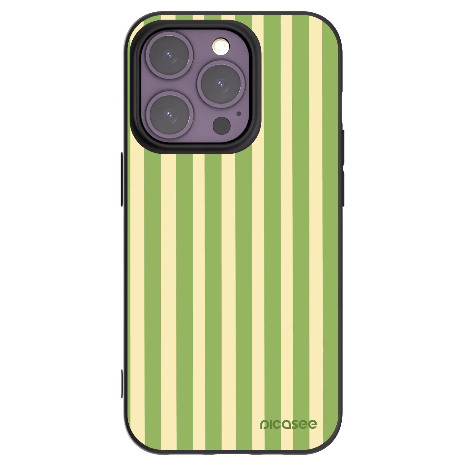 Picasee silikonový černý obal pro Apple iPhone 14 Pro - Lines Matcha
