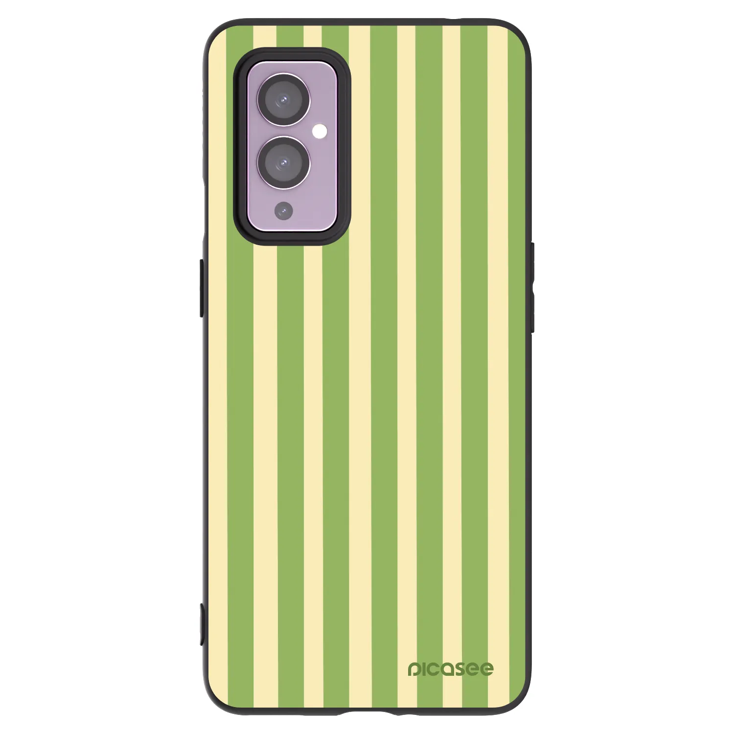 Picasee silikonový černý obal pro OnePlus 9 - Lines Matcha