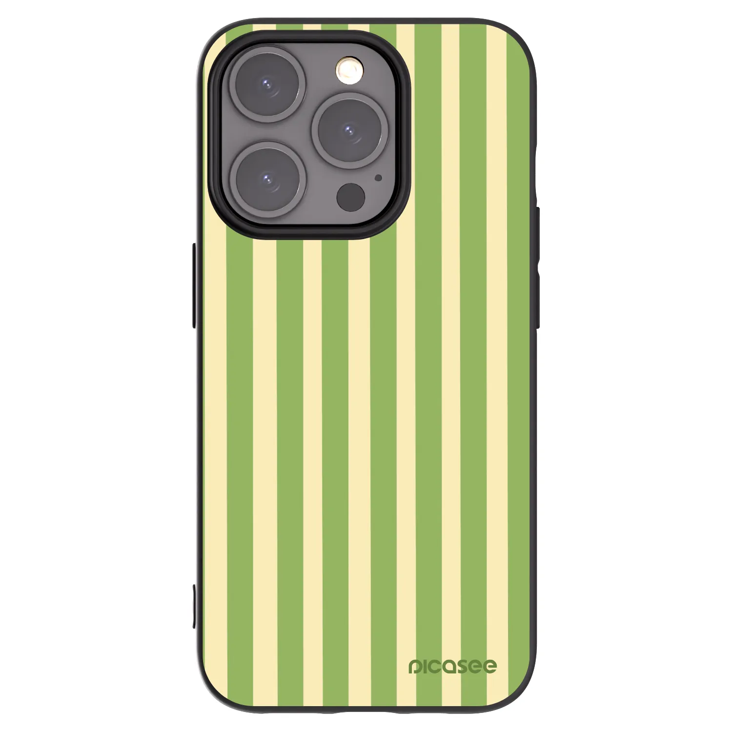 Picasee silikonový černý obal pro Apple iPhone 15 Pro - Lines Matcha