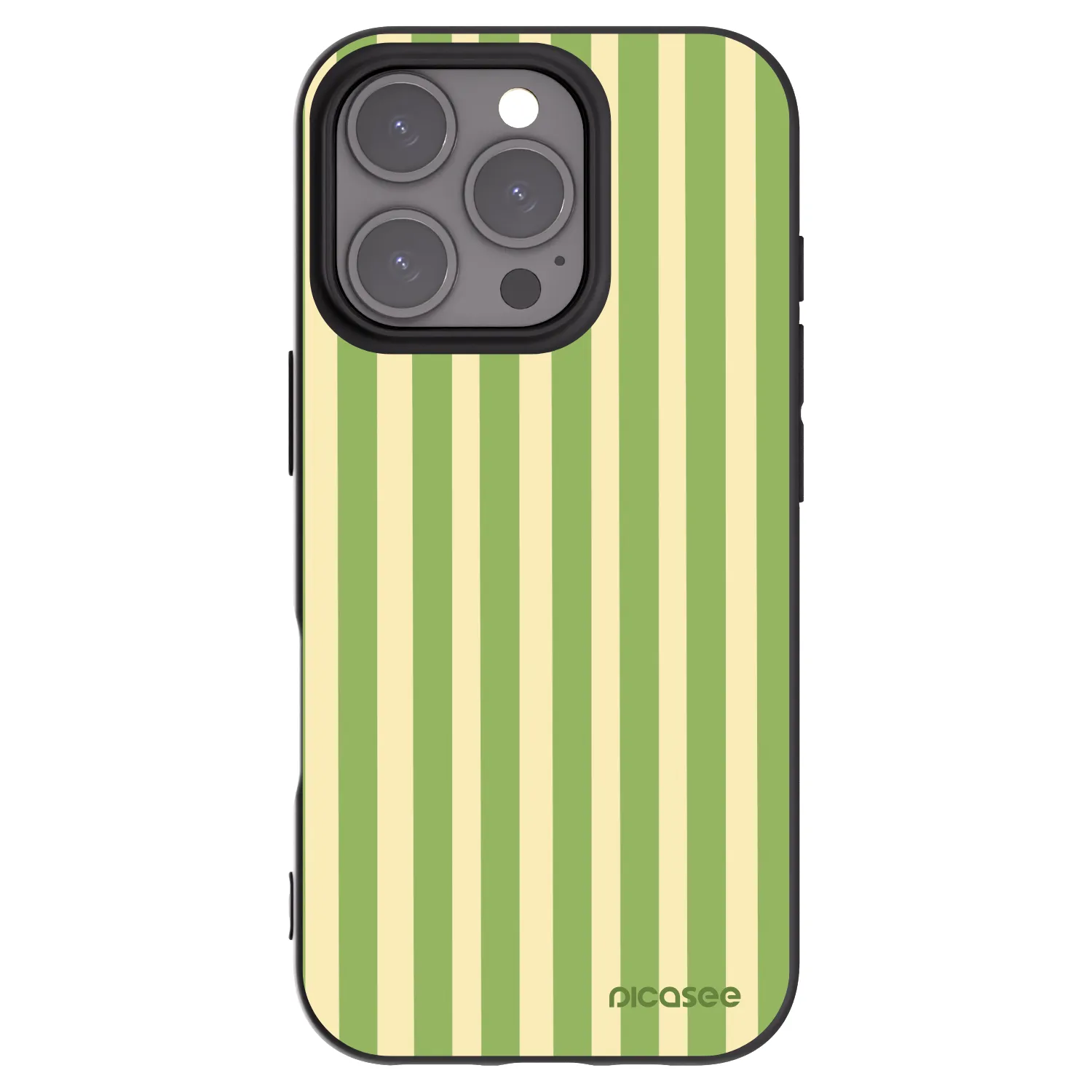 Picasee silikonový černý obal pro Apple iPhone 16 Pro - Lines Matcha