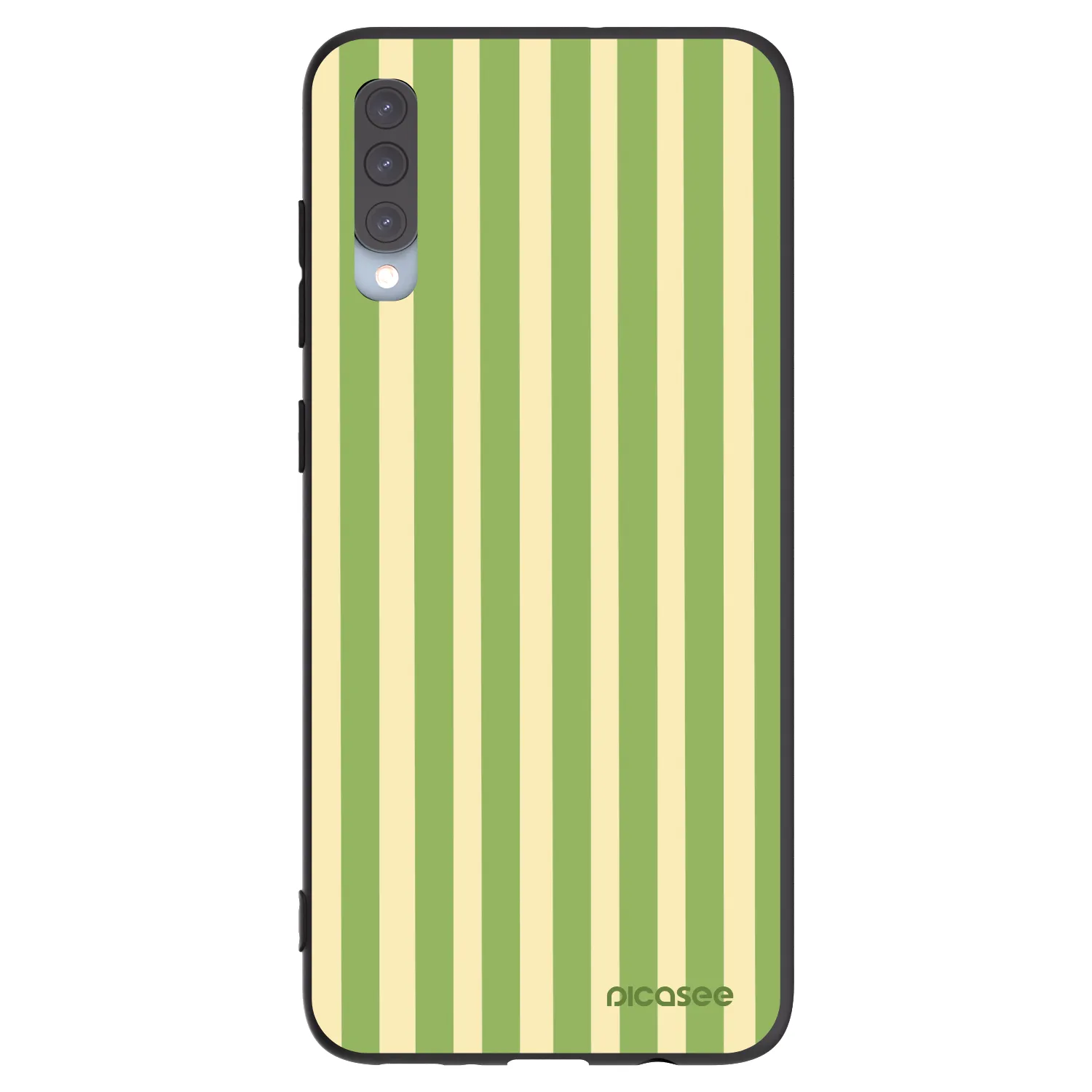 Picasee silikonový černý obal pro Samsung Galaxy A70 A705F - Lines Matcha