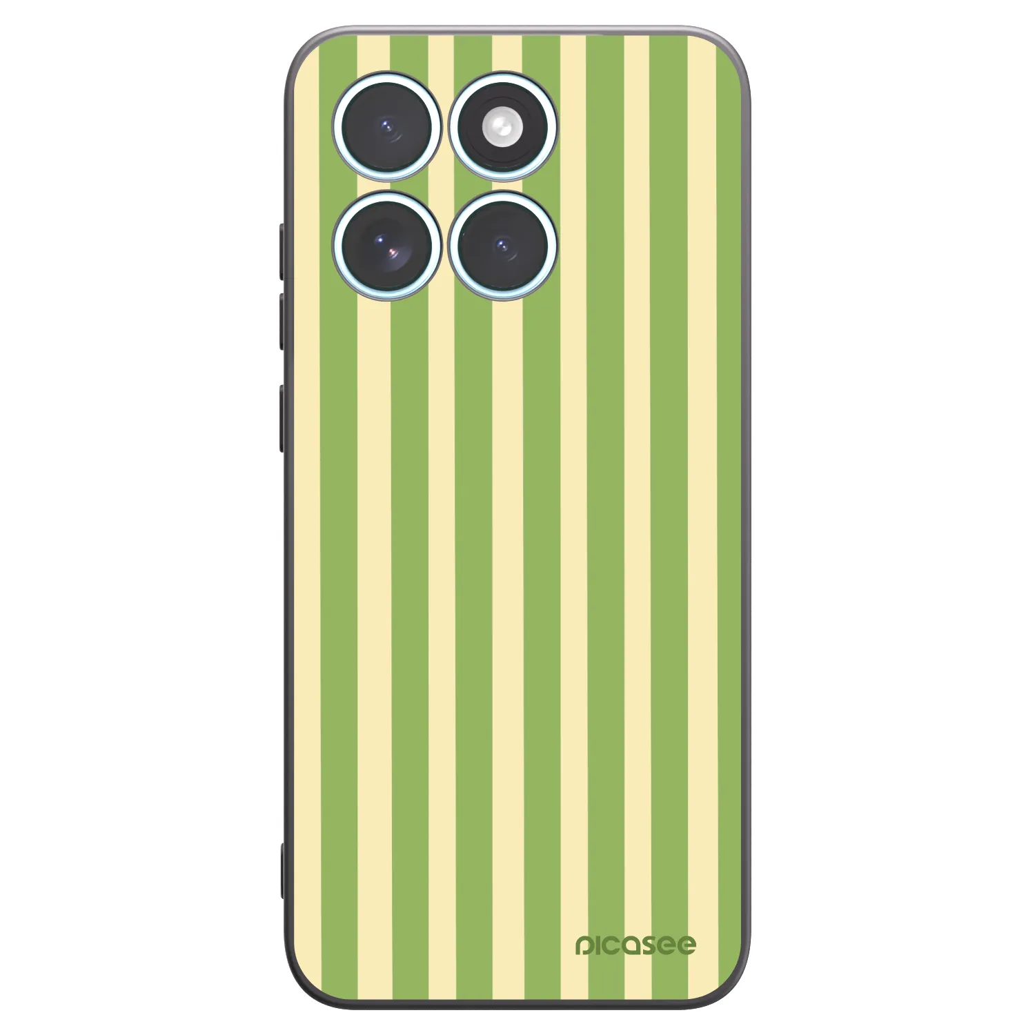 Picasee silikonový černý obal pro Motorola Edge 70 Fusion - Lines Matcha