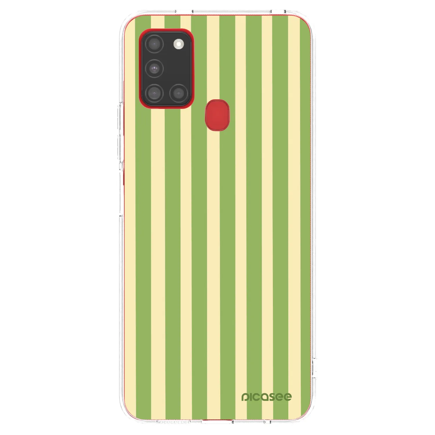 Picasee silikonový průhledný obal pro Samsung Galaxy A21s - Lines Matcha