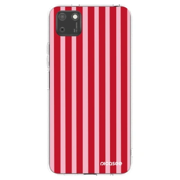 Picasee silikonový průhledný obal pro Huawei Y5P - Lines red