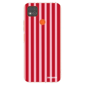 Picasee silikonový průhledný obal pro Xiaomi Redmi 9C - Lines red