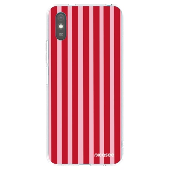 Picasee silikonový průhledný obal pro Xiaomi Redmi 9A - Lines red