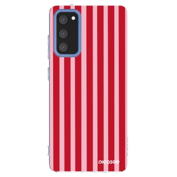 Picasee silikonový průhledný obal pro Samsung Galaxy S20 FE - Lines red