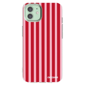 Picasee silikonový průhledný obal pro Apple iPhone 12 Pro - Lines red