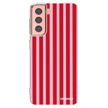 Picasee silikonový průhledný obal pro Samsung Galaxy S21 5G G991B - Lines red