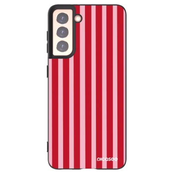 Picasee silikonový černý obal pro Samsung Galaxy S21 5G G991B - Lines red