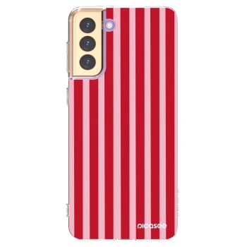 Picasee silikonový průhledný obal pro Samsung Galaxy S21+ 5G G996F - Lines red