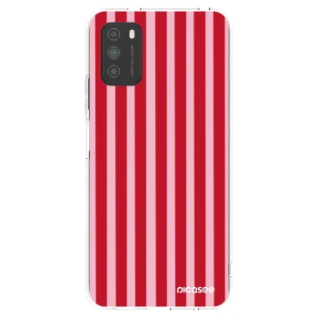 Picasee silikonový průhledný obal pro Xiaomi Poco M3 - Lines red
