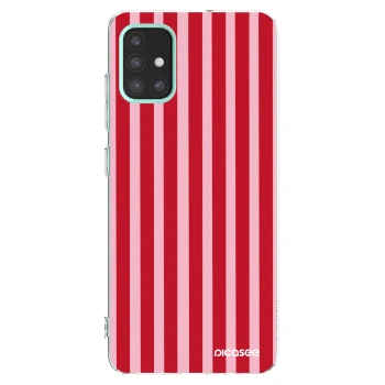 Picasee silikonový průhledný obal pro Samsung Galaxy M31s - Lines red