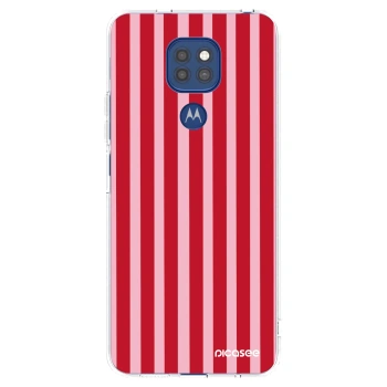 Picasee silikonový průhledný obal pro Motorola Moto G9 Play - Lines red