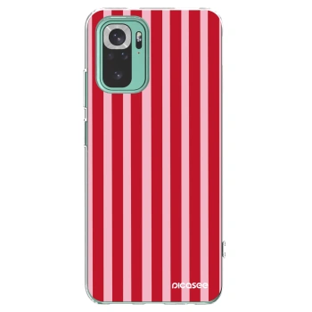 Picasee silikonový průhledný obal pro Xiaomi Redmi Note 10 Pro - Lines red