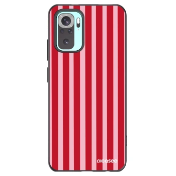 Picasee silikonový černý obal pro Xiaomi Redmi Note 10 Pro - Lines red