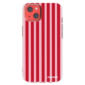 Picasee silikonový průhledný obal pro Apple iPhone 13 - Lines red