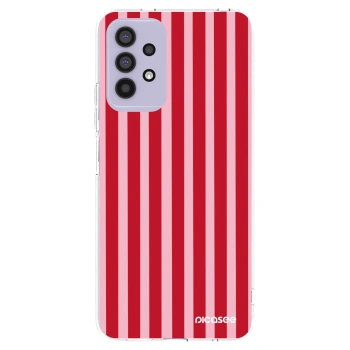 Picasee silikonový průhledný obal pro Samsung Galaxy A32 4G SM-A325F - Lines red