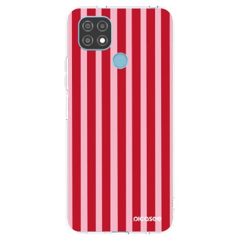 Picasee silikonový průhledný obal pro Realme C21 - Lines red