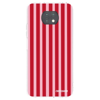 Picasee silikonový průhledný obal pro Xiaomi Redmi Note 9T - Lines red