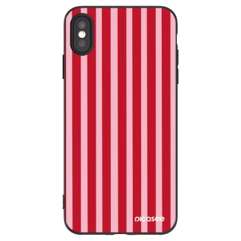 Picasee silikonový černý obal pro Apple iPhone XS Max - Lines red