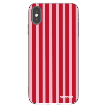Picasee silikonový průhledný obal pro Apple iPhone XS Max - Lines red