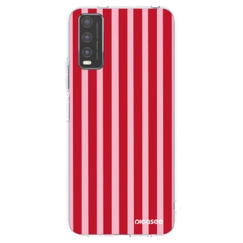 Picasee silikonový průhledný obal pro Vivo Y20s - Lines red