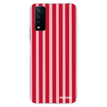 Picasee silikonový průhledný obal pro Vivo Y11s - Lines red