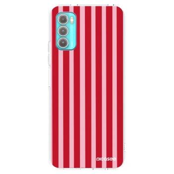 Picasee silikonový průhledný obal pro Motorola Moto G60 - Lines red