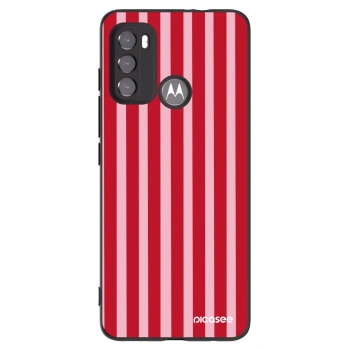 Picasee silikonový černý obal pro Motorola Moto G60 - Lines red