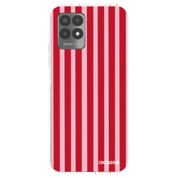 Picasee silikonový průhledný obal pro Realme 8i - Lines red