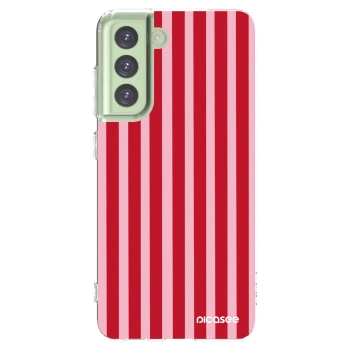 Picasee silikonový průhledný obal pro Samsung Galaxy S21 FE 5G - Lines red