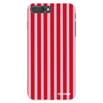 Picasee silikonový průhledný obal pro Apple iPhone 7 Plus - Lines red