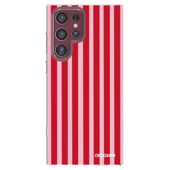 Picasee silikonový průhledný obal pro Samsung Galaxy S22 Ultra 5G - Lines red