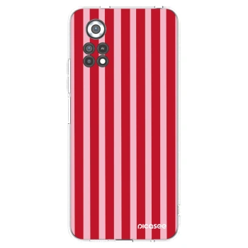 Picasee silikonový průhledný obal pro Xiaomi Poco X4 Pro 5G - Lines red