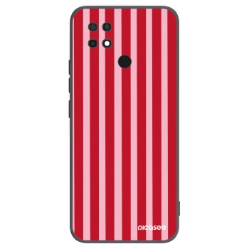 Picasee silikonový černý obal pro Xiaomi Redmi 10C - Lines red