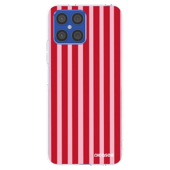 Picasee silikonový průhledný obal pro Honor X8 4G - Lines red