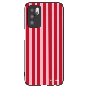 Picasee silikonový černý obal pro OPPO A16s - Lines red