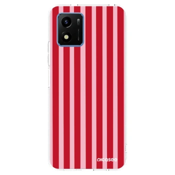 Picasee silikonový průhledný obal pro Vivo Y01 - Lines red