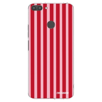 Picasee silikonový průhledný obal pro Huawei P Smart - Lines red
