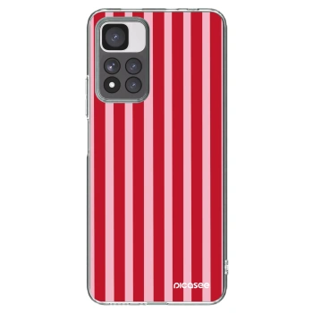 Picasee silikonový průhledný obal pro Xiaomi Redmi Note 11 Pro+ 5G - Lines red