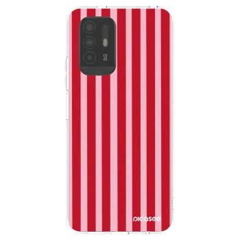 Picasee silikonový průhledný obal pro OPPO A94 5G - Lines red