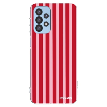 Picasee silikonový průhledný obal pro Samsung Galaxy A23 A235F 4G - Lines red
