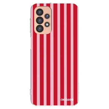 Picasee silikonový průhledný obal pro Samsung Galaxy A23 A236B 5G - Lines red